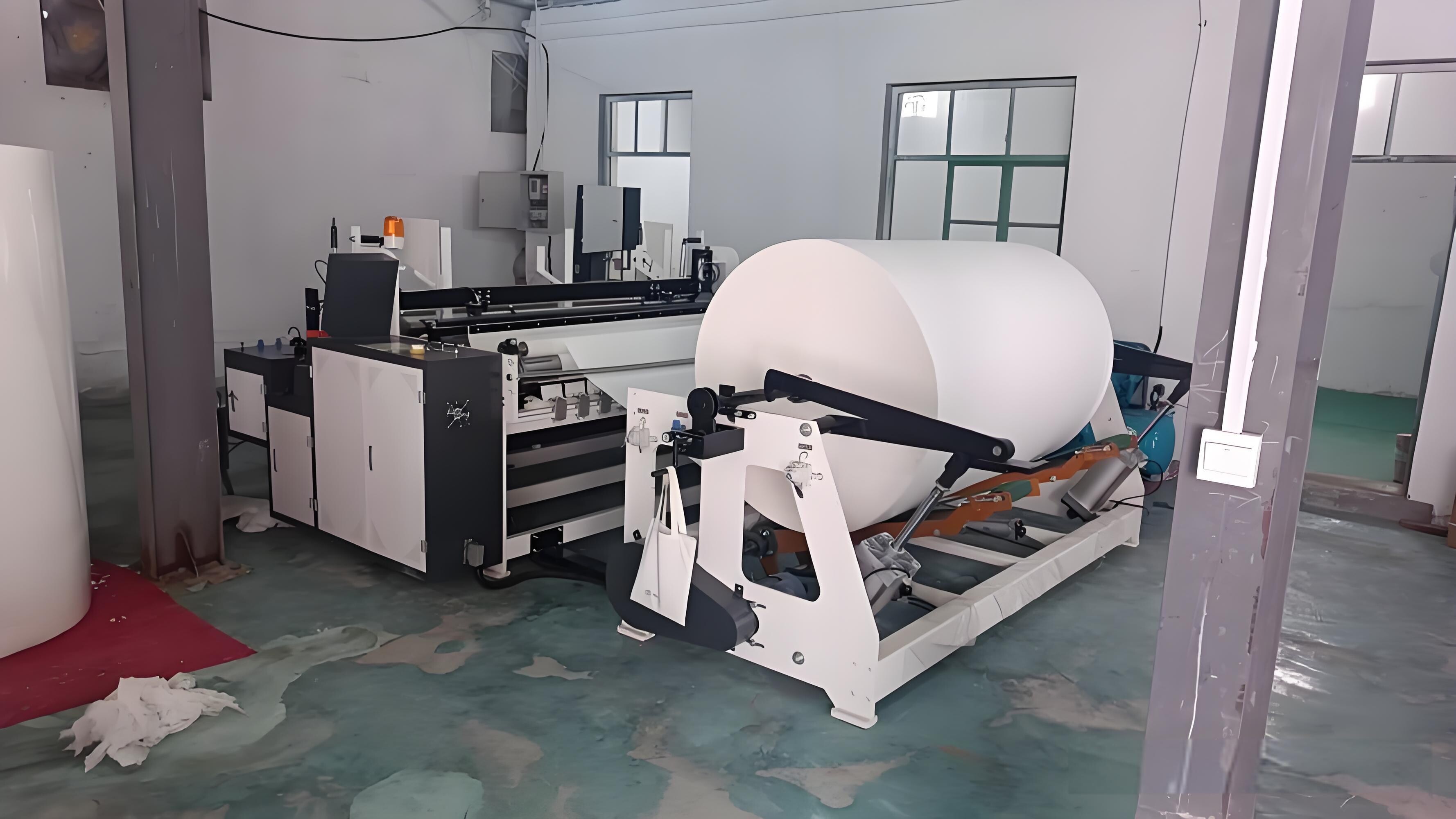 Paper sheets and supplies inside a production facility